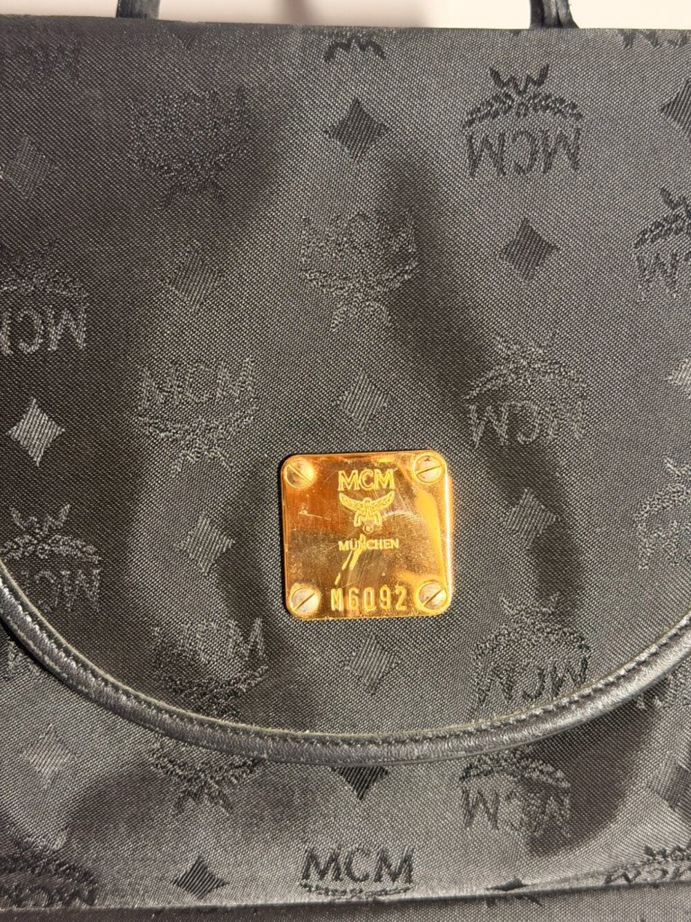 MCM Black Monogram Drawstring Backpack - Picture 10 of 11